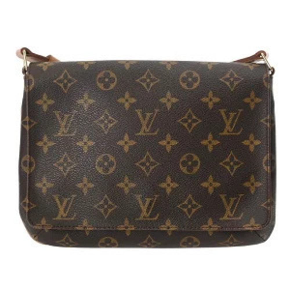 Louis Vuitton Monogram Musette Tango Canvas Shoulder Bag Brown